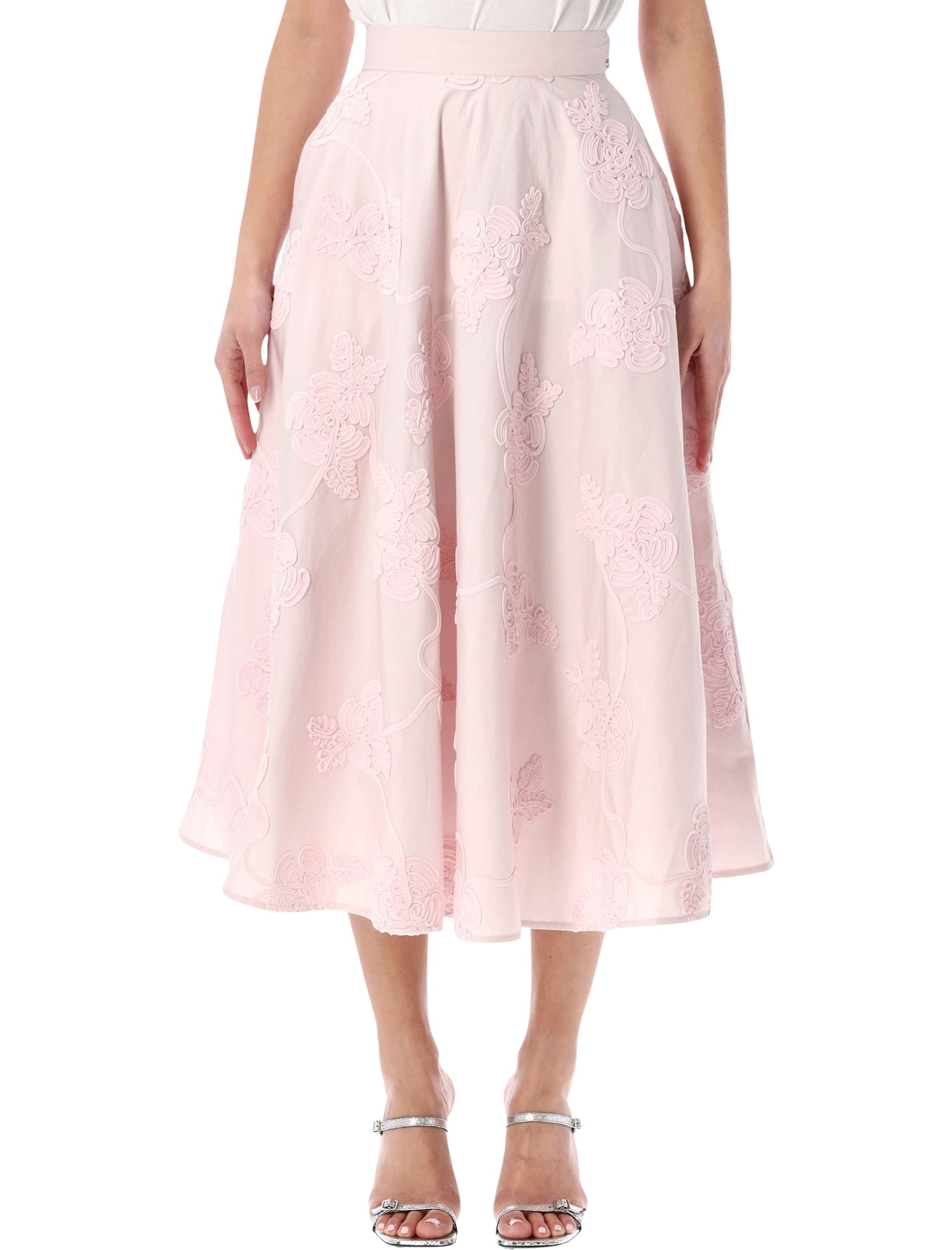Rotate light pink floral maxi skirt Orchid Ice Cotton