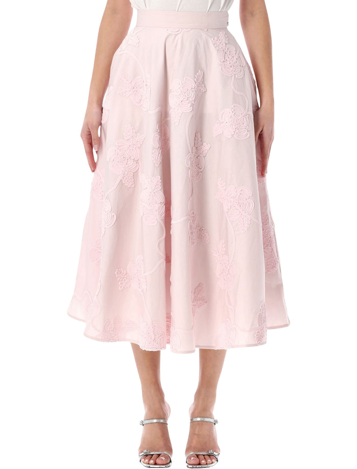 Rotate light pink floral maxi skirt Orchid Ice Cotton