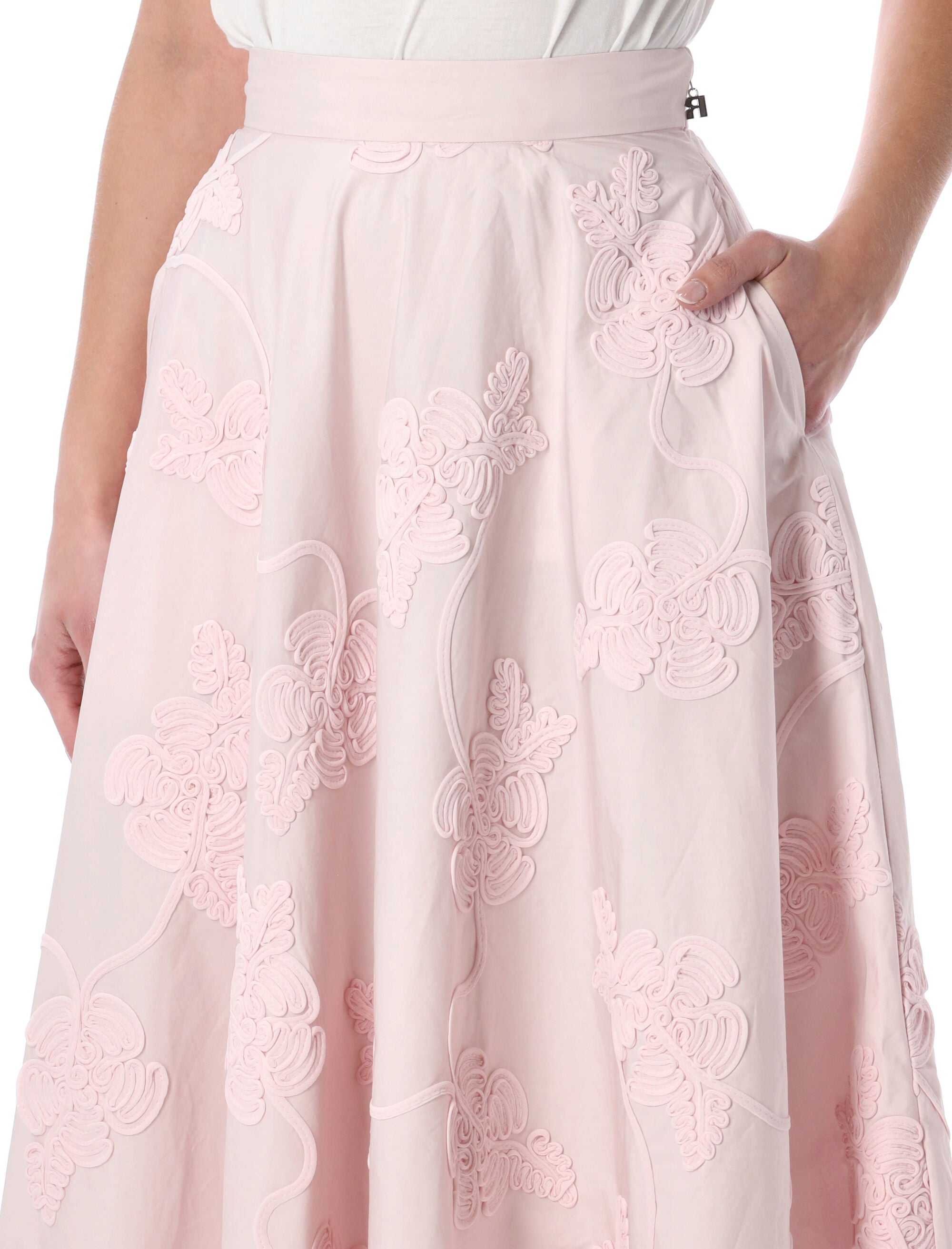 Rotate light pink floral maxi skirt Orchid Ice Cotton
