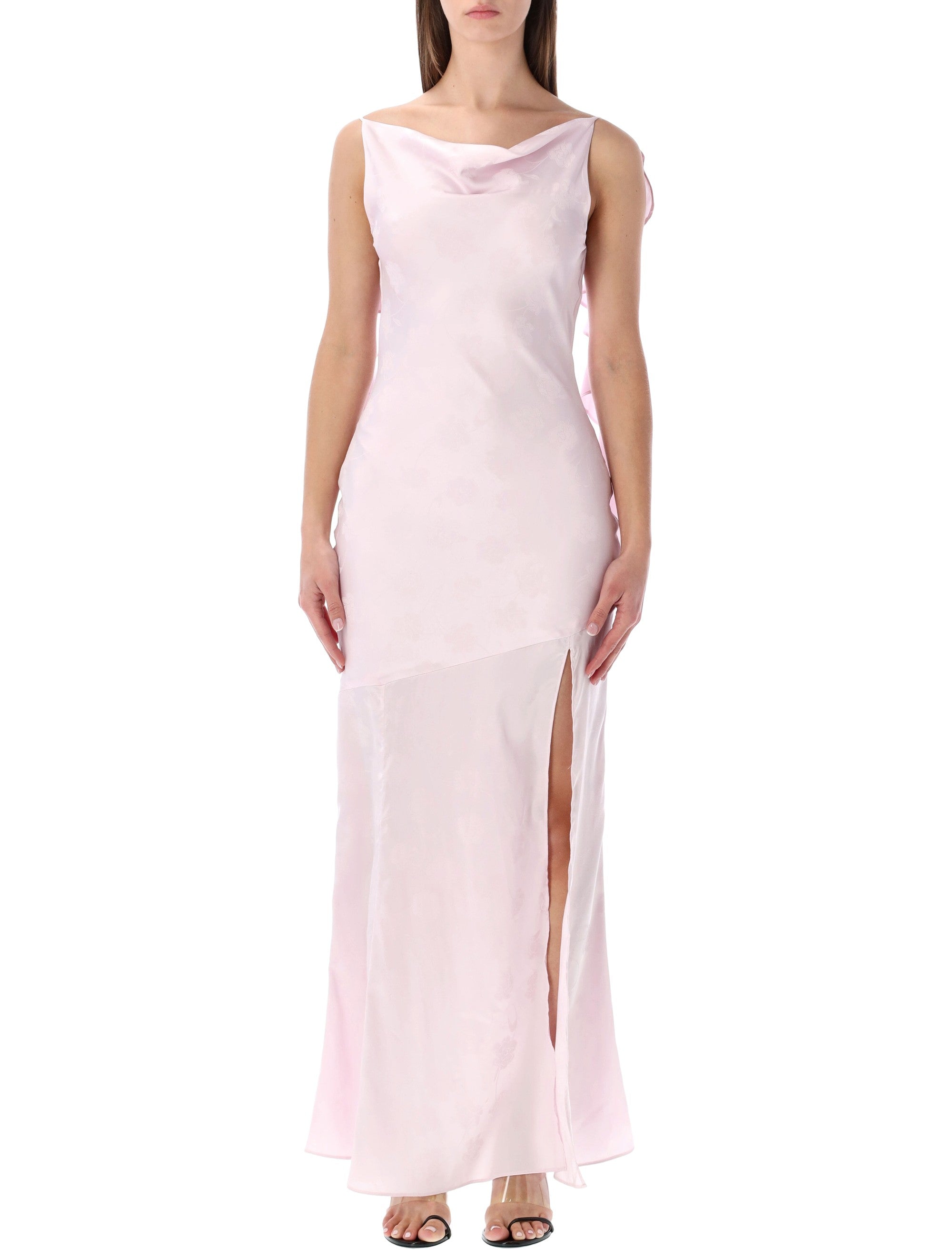 Rotate floral jacquard waterfall maxi dress Orchid Ice Recycled Polyester