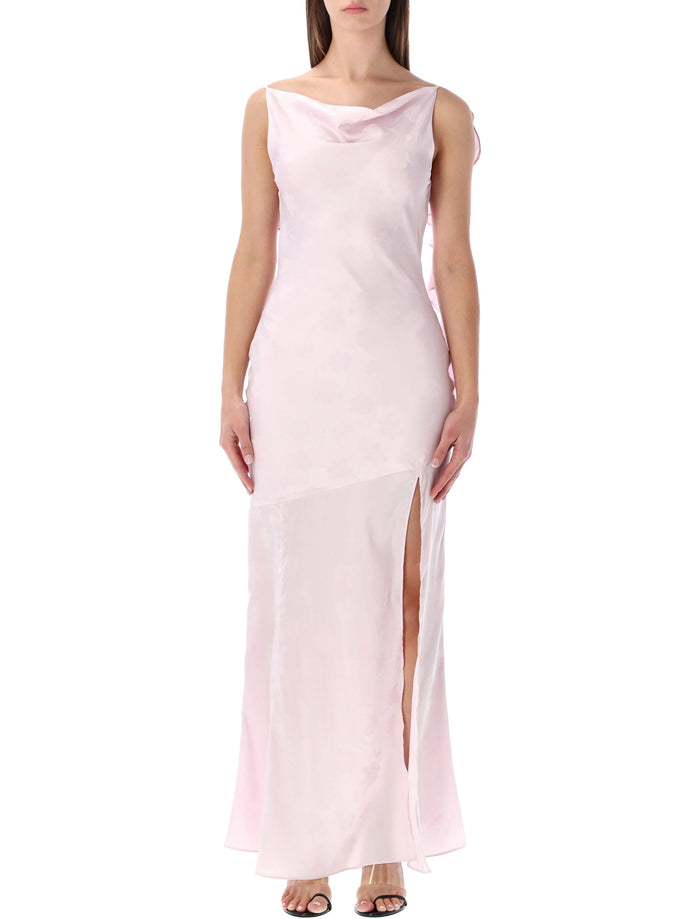 Rotate floral jacquard waterfall maxi dress Orchid Ice Recycled Polyester