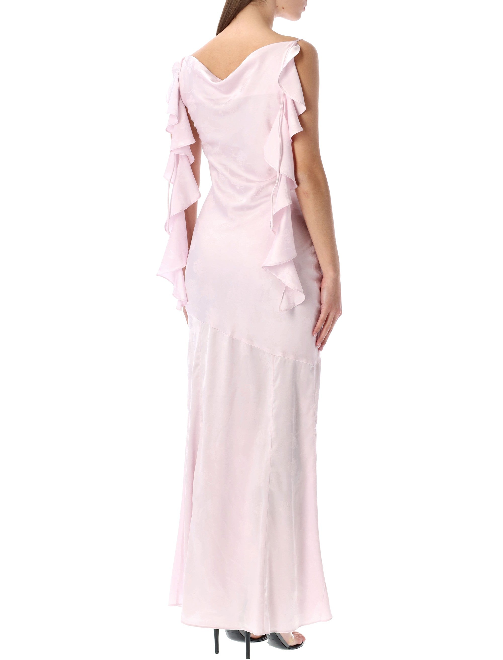 Rotate floral jacquard waterfall maxi dress Orchid Ice Recycled Polyester