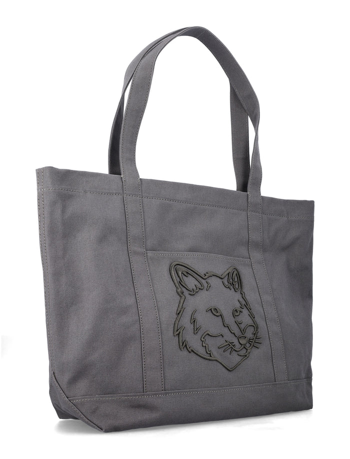 Maison Kitsuné Fox Head Tote Bag Beluga Cotton
