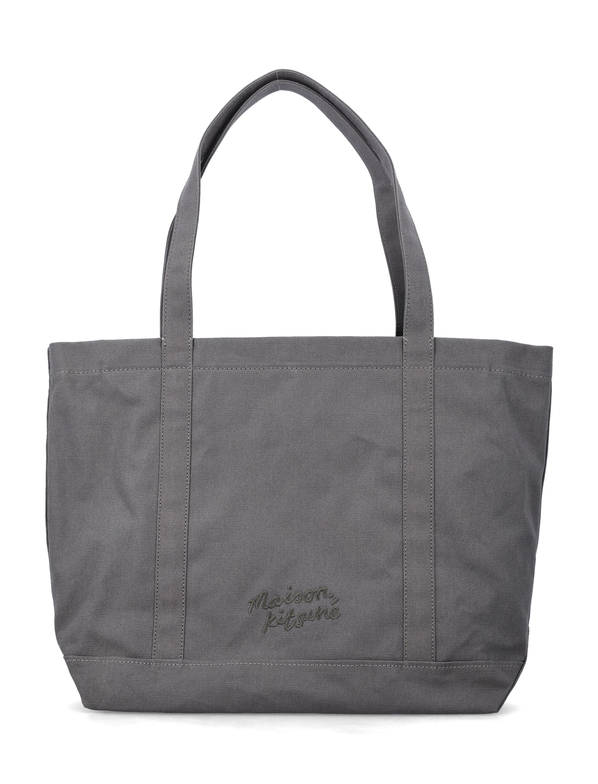 Maison Kitsuné Fox Head Tote Bag Beluga Cotton