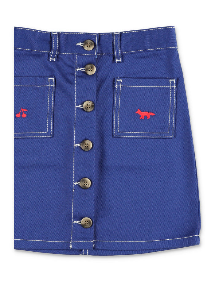 Bonpoint X Maison Kitsuné Laurine Skirt For Girl Navy Cotton