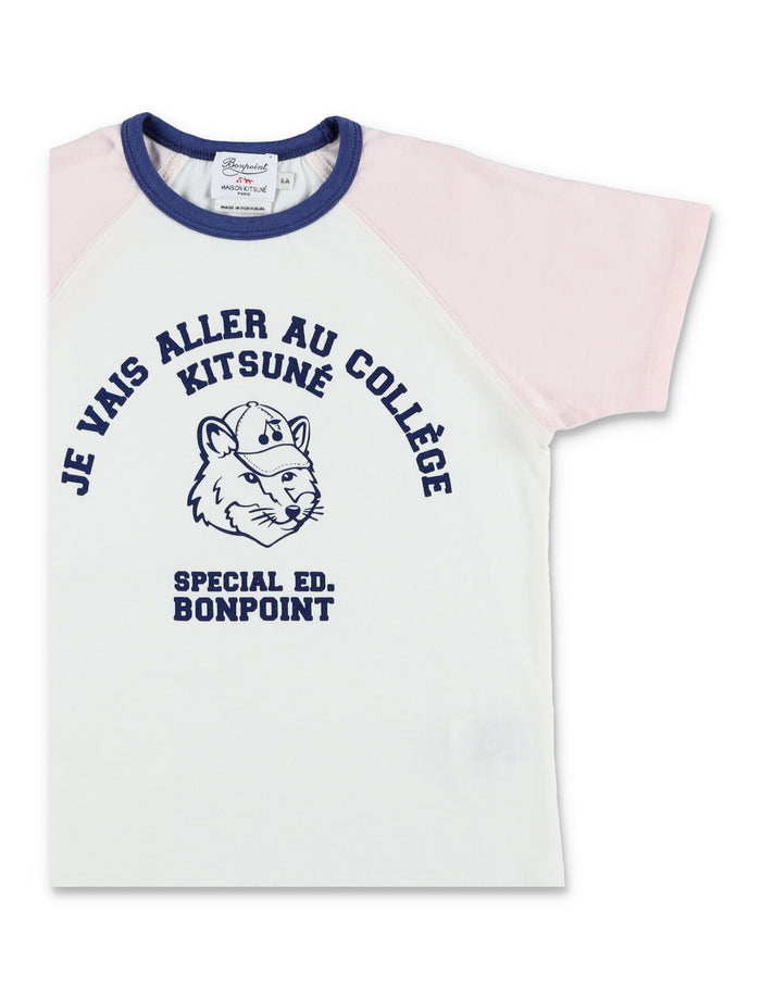 Bonpoint X Maison Kitsuné Lulu Kids T-Shirt White Organic Cotton