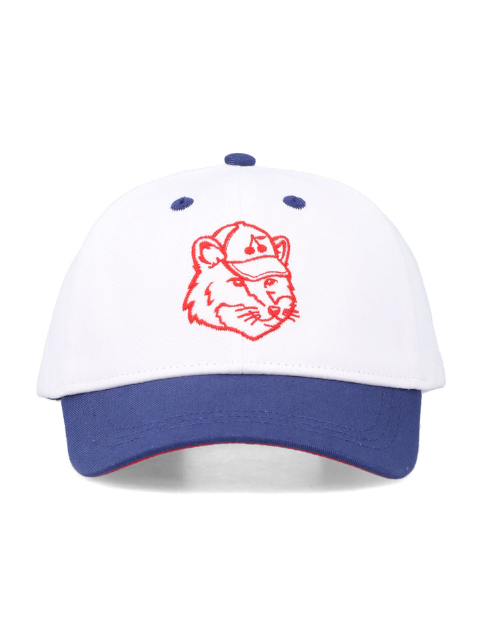Bonpoint X Maison Kitsuné Girls Fox Cap White Cotton Hat