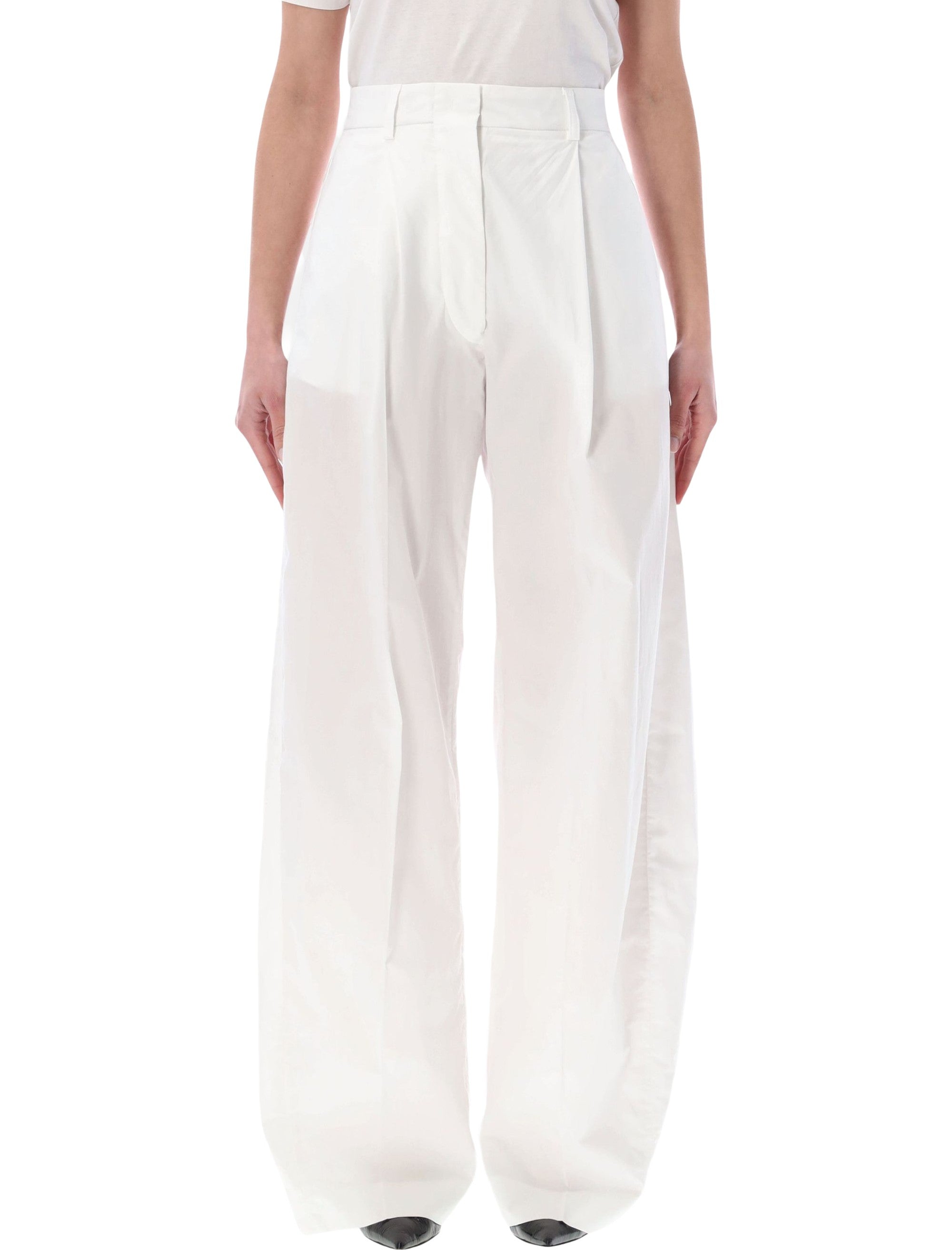 The Latest Billie Poplin Pants White Cotton