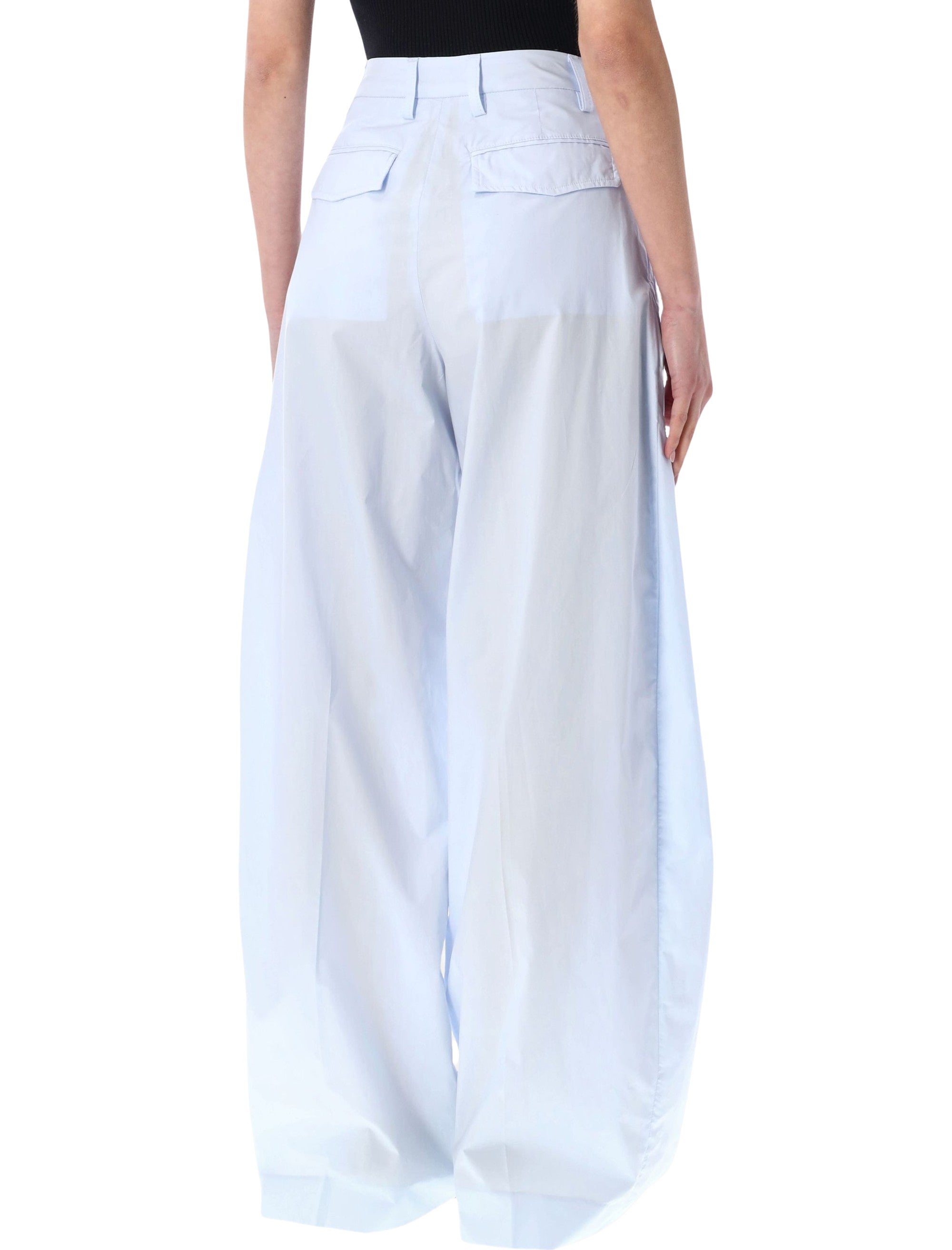 The Latest Billie poplin pants Azzurro Cotton