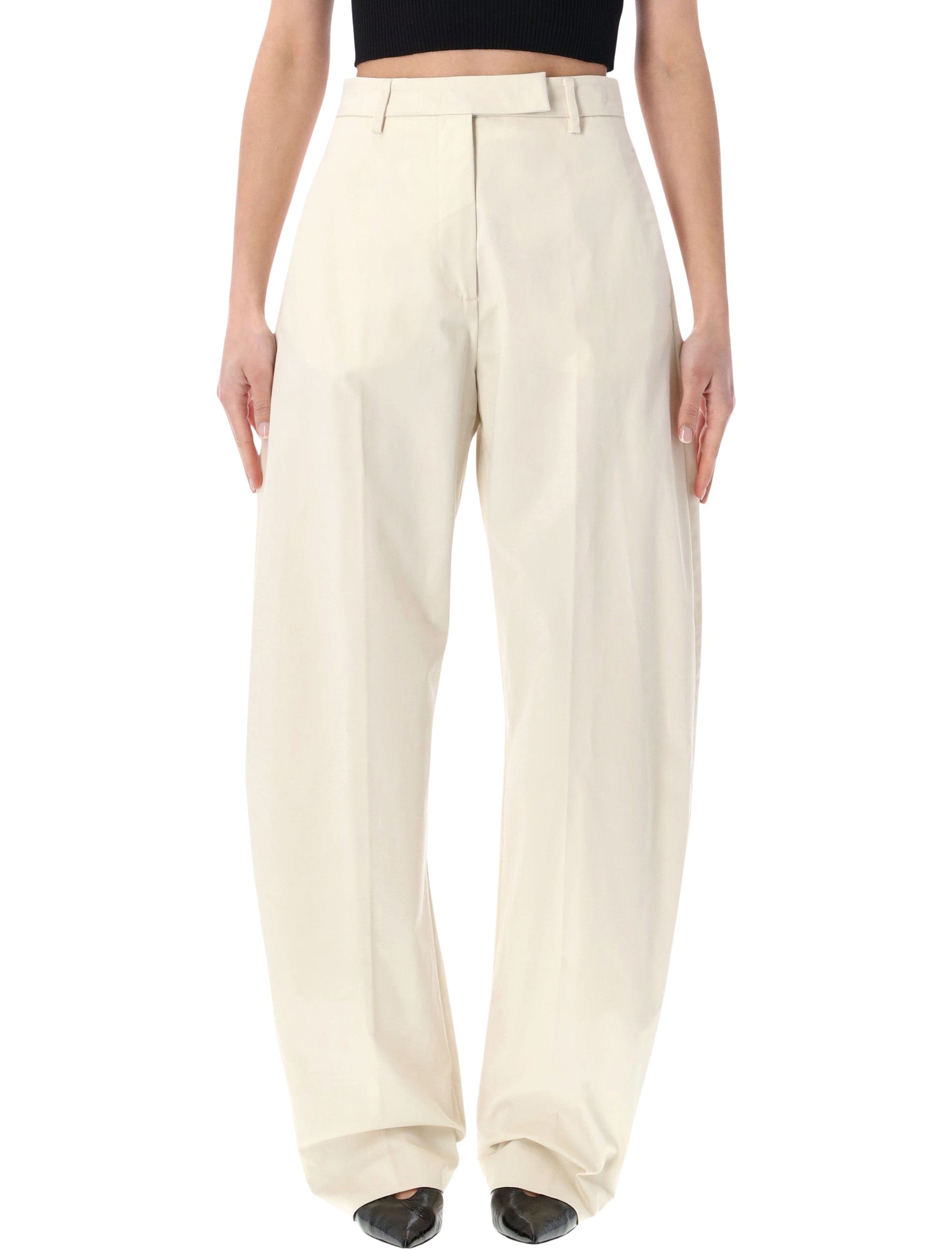 The Latest Dina Tailored Pants Cream Cotton