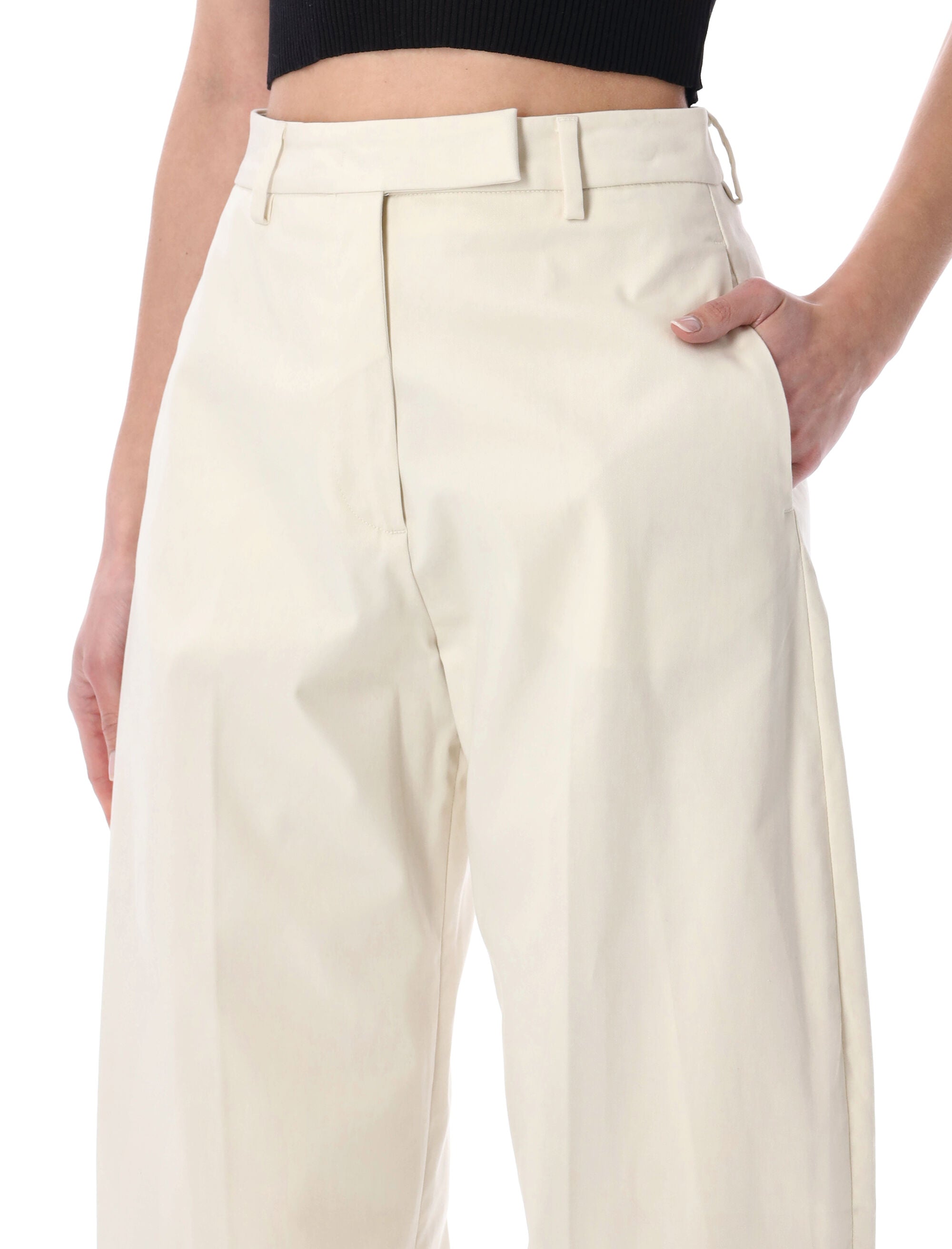 The Latest Dina Tailored Pants Cream Cotton