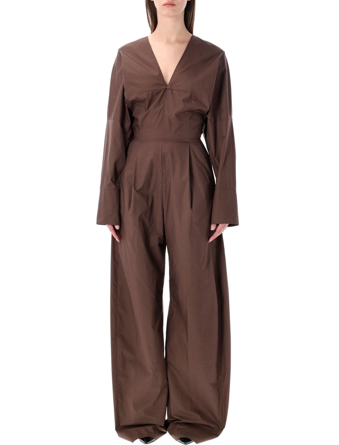The Latest Drew poplin jumpsuit Brown Cotton
