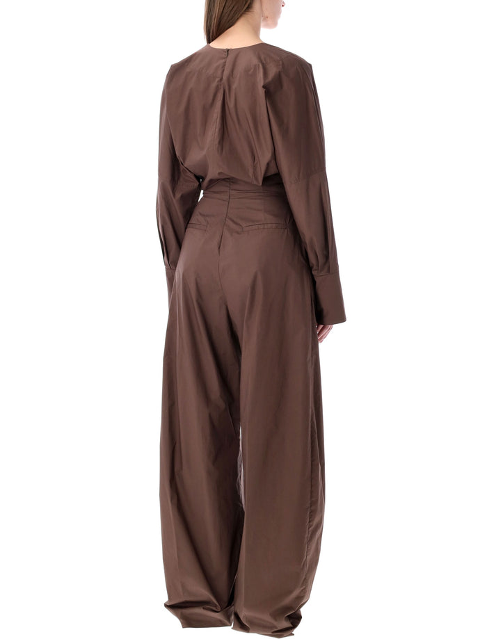 The Latest Drew poplin jumpsuit Brown Cotton