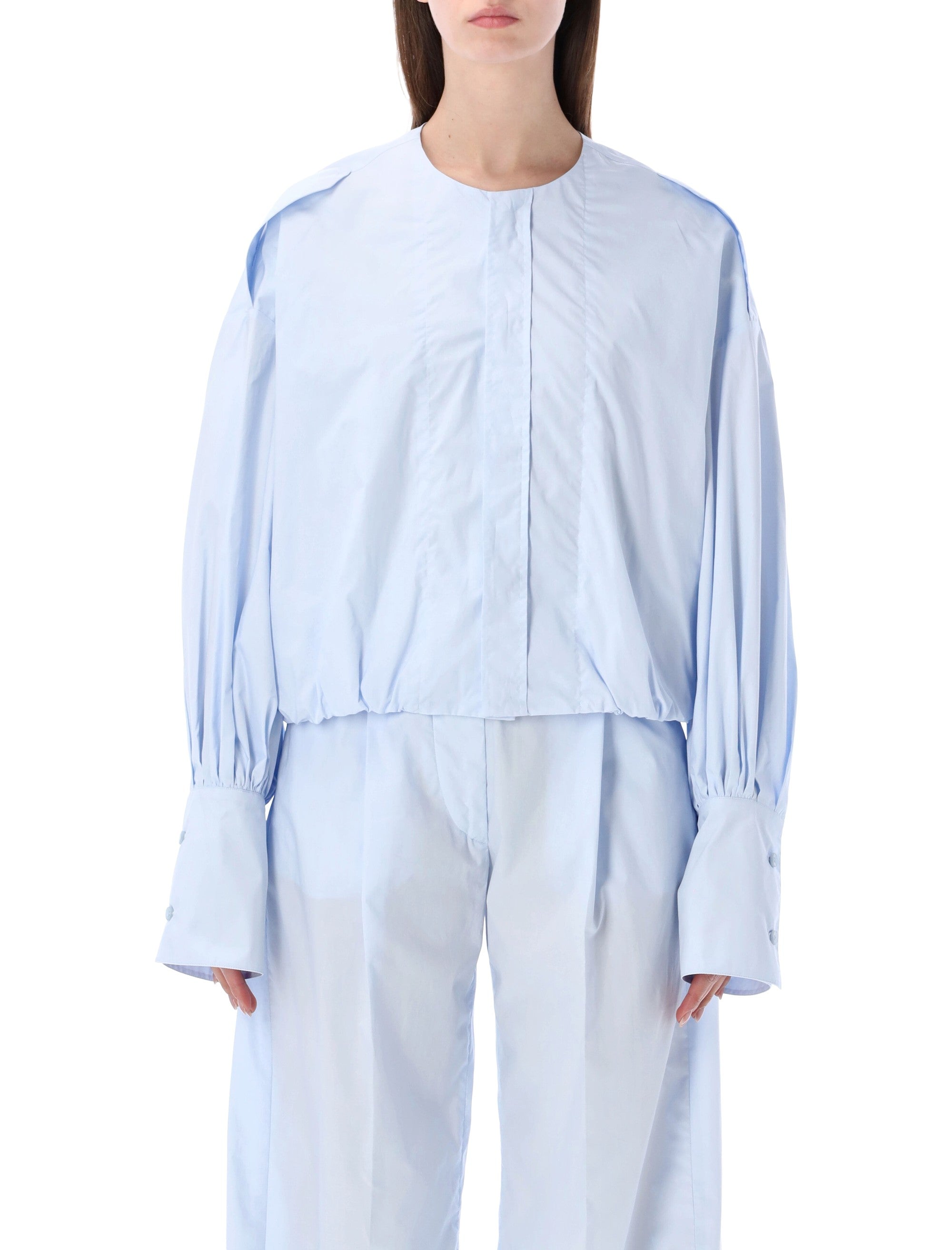 The Latest Diana poplin shirt Azzurro Cotton