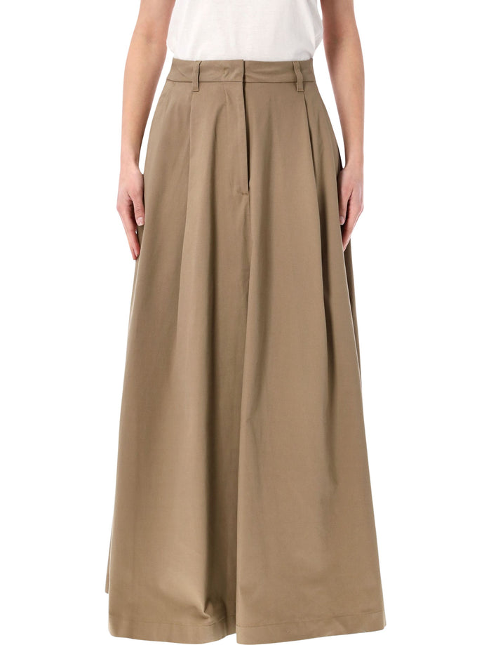 The Latest Daisy Long Skirt Cognac Cotton
