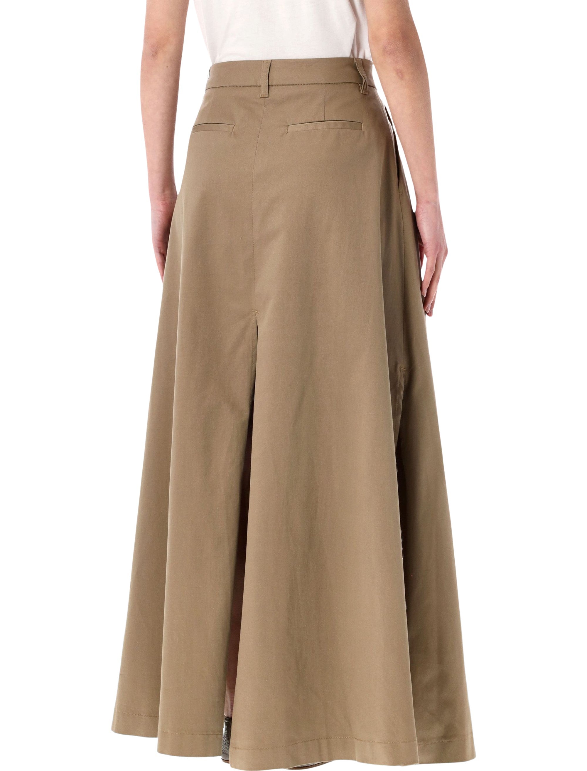 The Latest Daisy Long Skirt Cognac Cotton