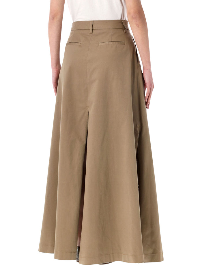 The Latest Daisy Long Skirt Cognac Cotton