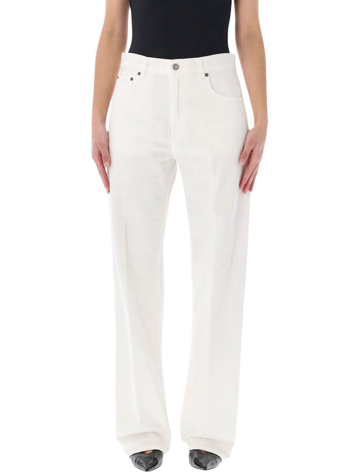 Haikure Bonnie Straight-Leg Denim Jeans White Cotton