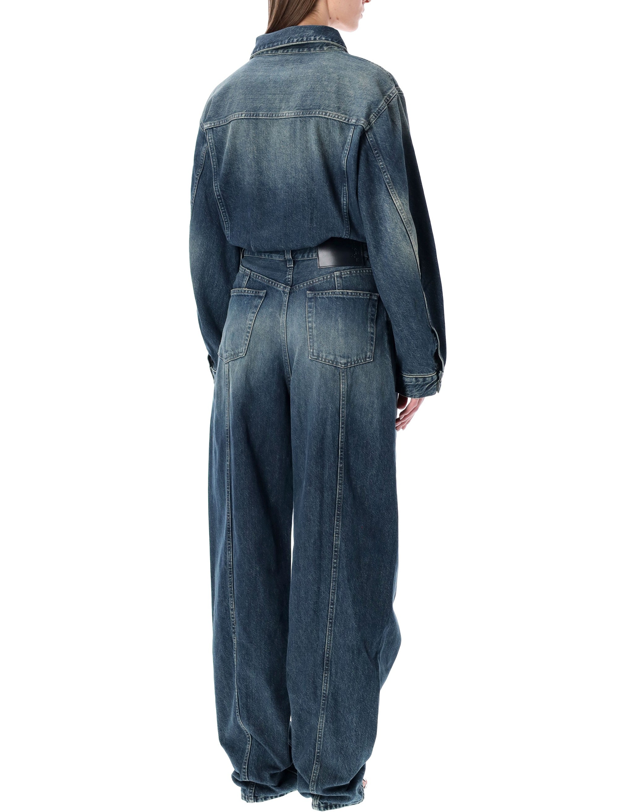 Haikure Amber dark-wash denim jumpsuit Intense Blue Cotton