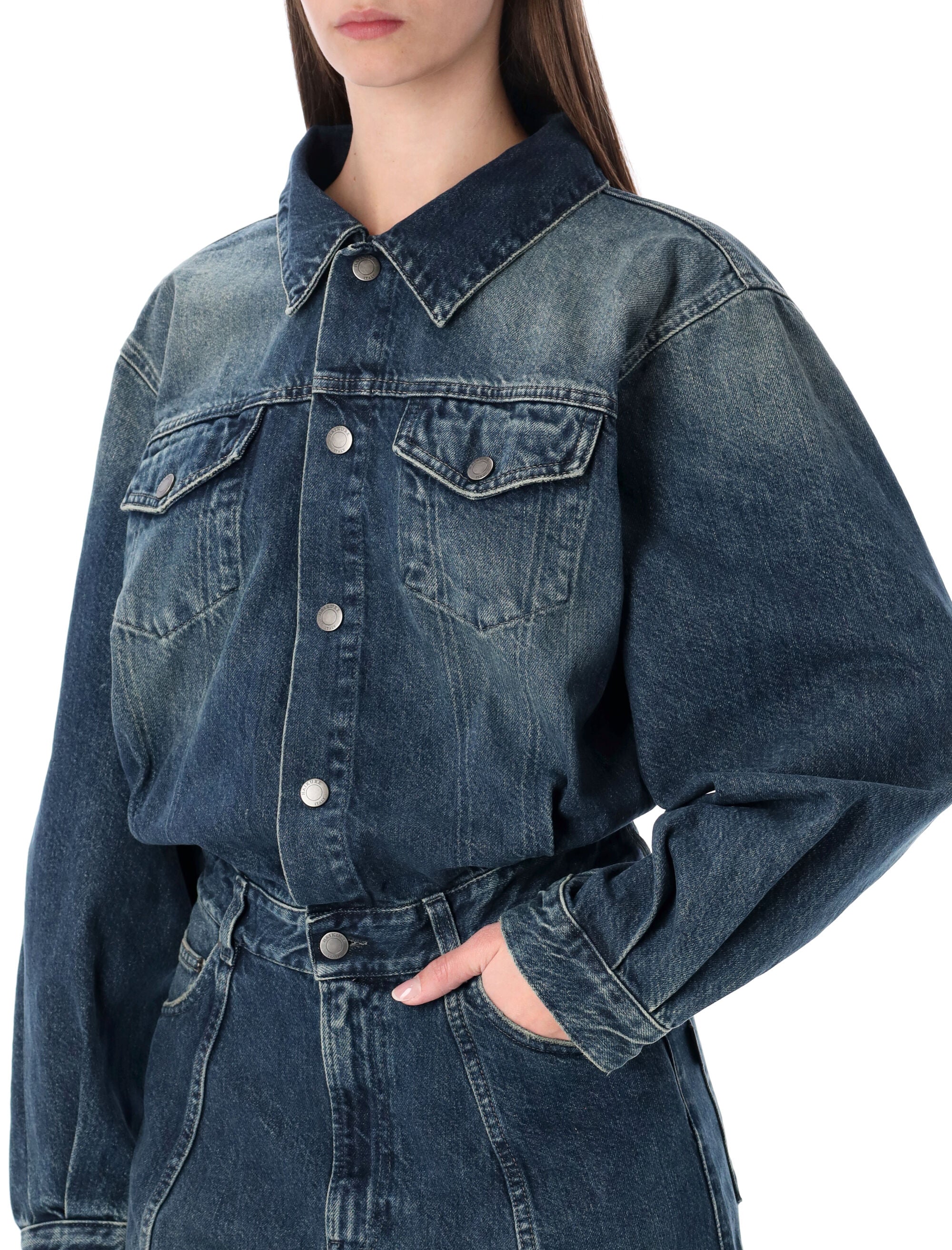 Haikure Amber dark-wash denim jumpsuit Intense Blue Cotton