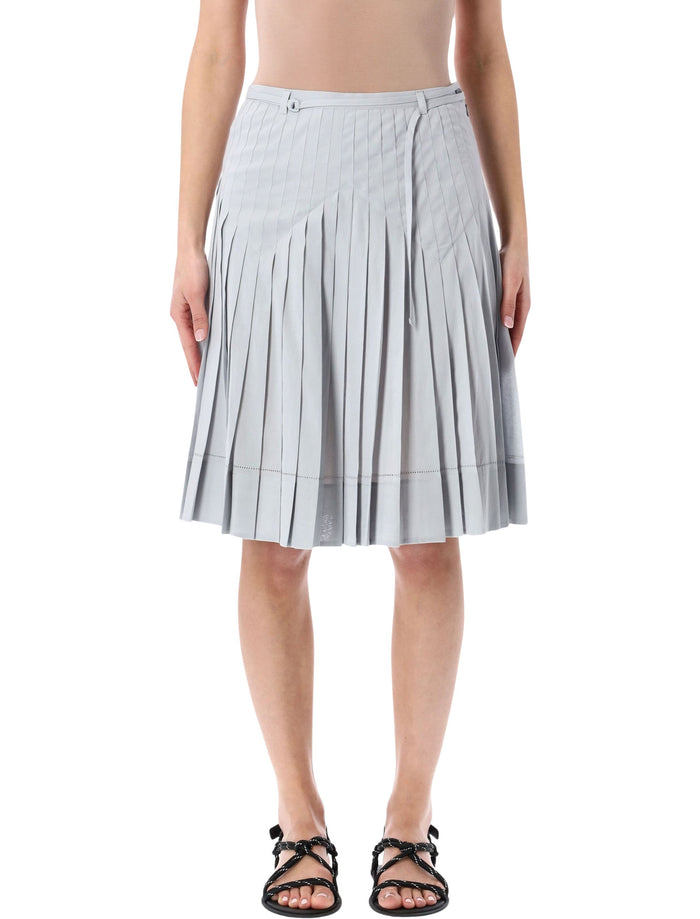 Low Classic pleated mini skirt Light Blue Rayon