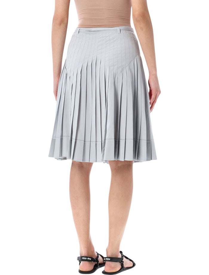 Low Classic pleated mini skirt Light Blue Rayon