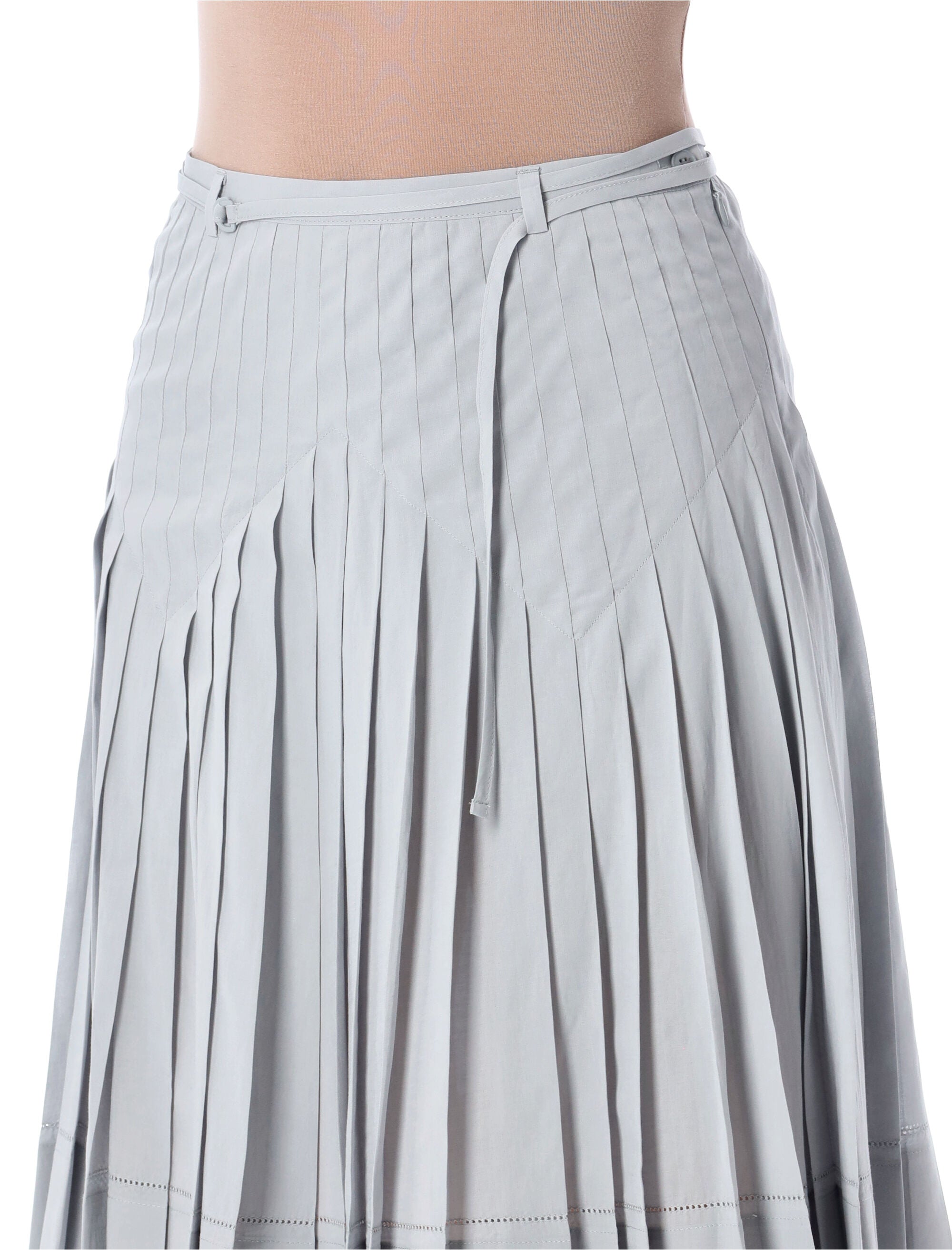 Low Classic pleated mini skirt Light Blue Rayon