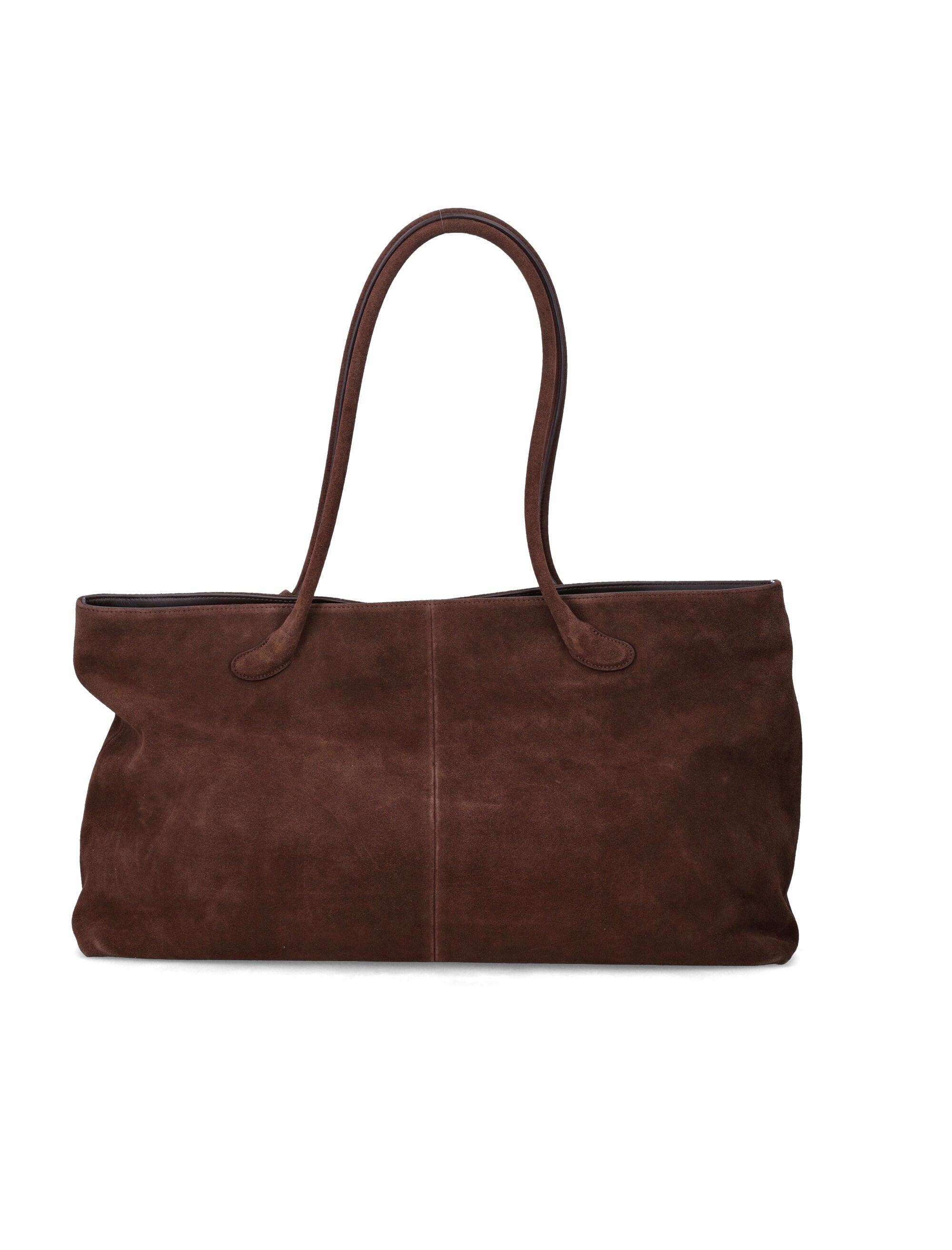 Low Classic Suede Haricot Bag Tote Brown Cow Leather Lining