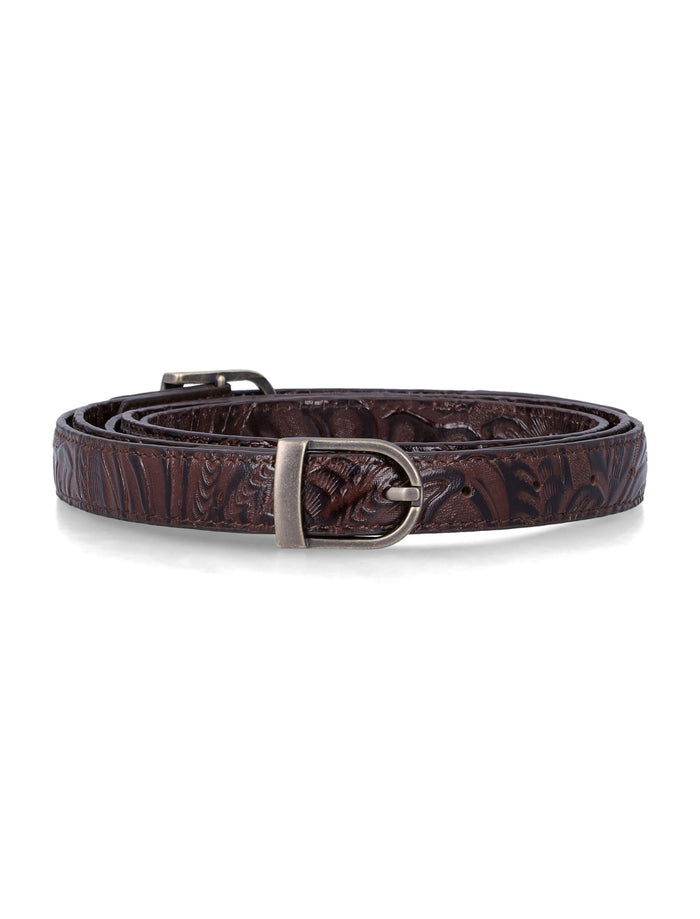 Low Classic leather two-way buckle belt Brown Cow