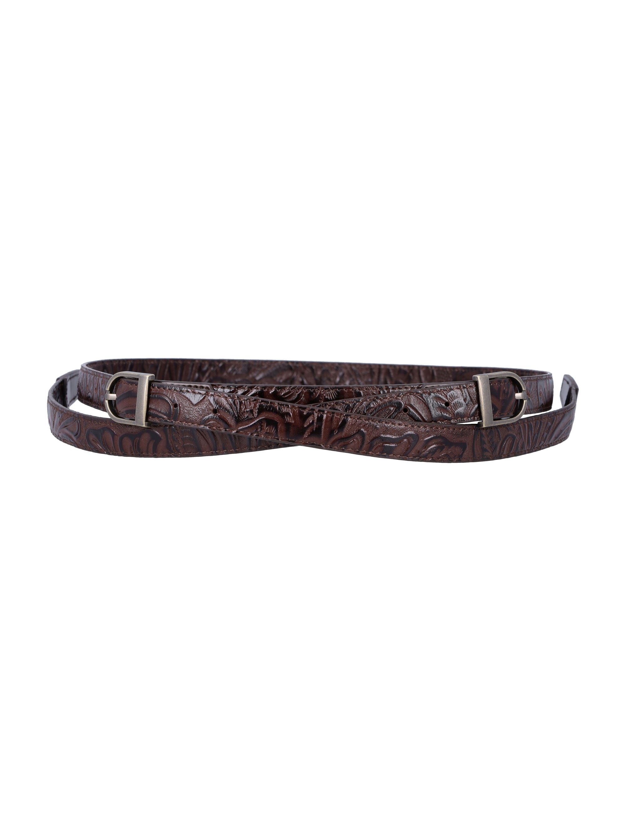 Low Classic leather two-way buckle belt Brown Cow