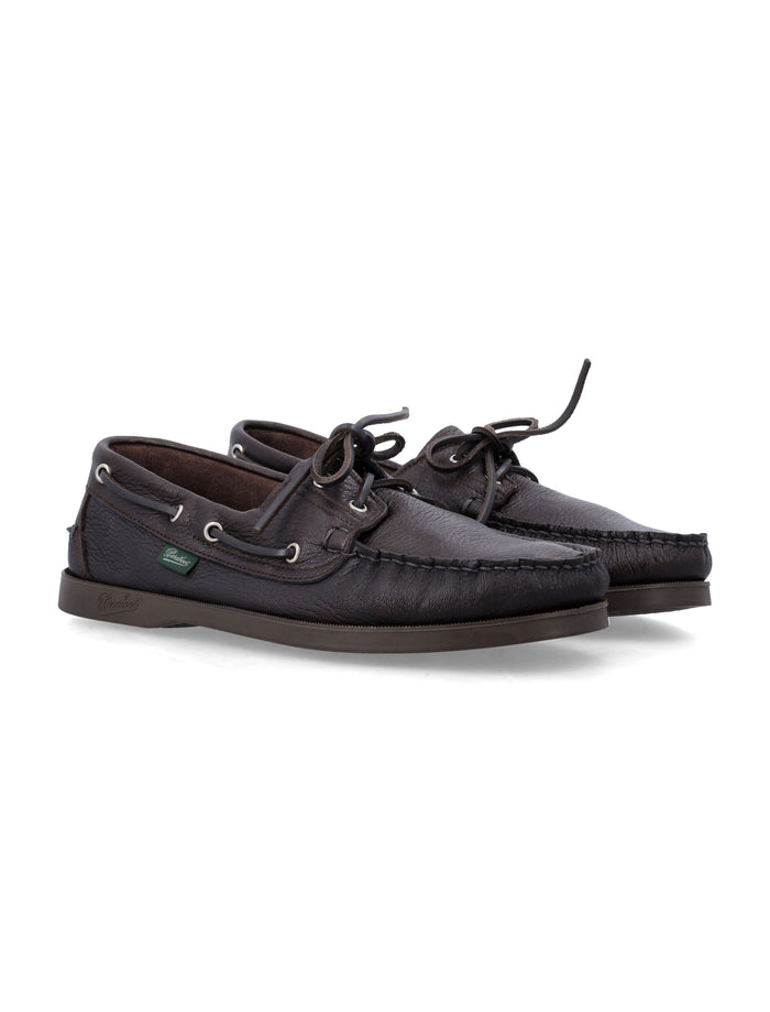 Paraboot Barth Leather Blake-Stitched Shoes Cerv Maroon Deer Sole Loafers