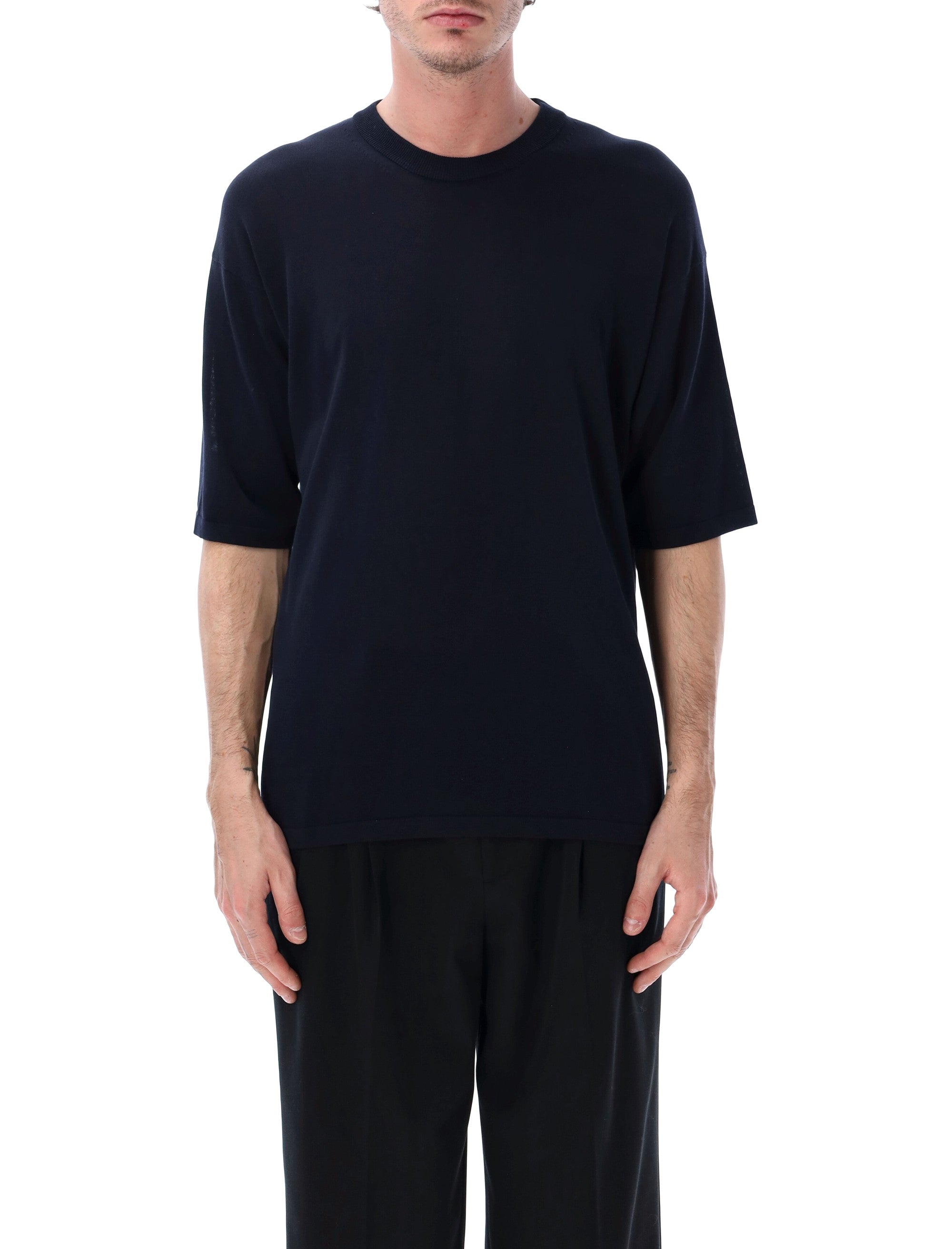 Roberto Collina Cotton Crêpe T-Shirt Navy