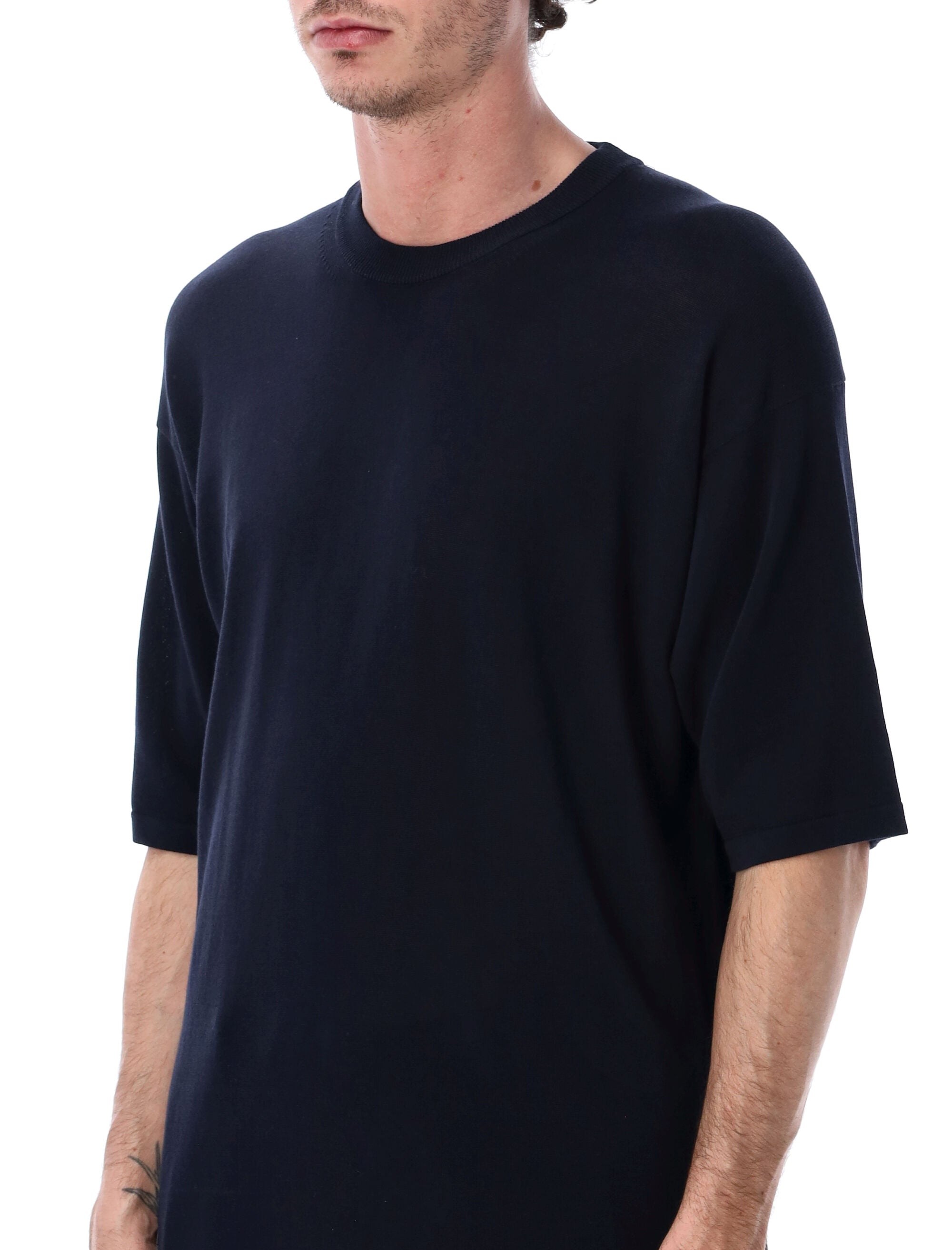 Roberto Collina Cotton Crêpe T-Shirt Navy