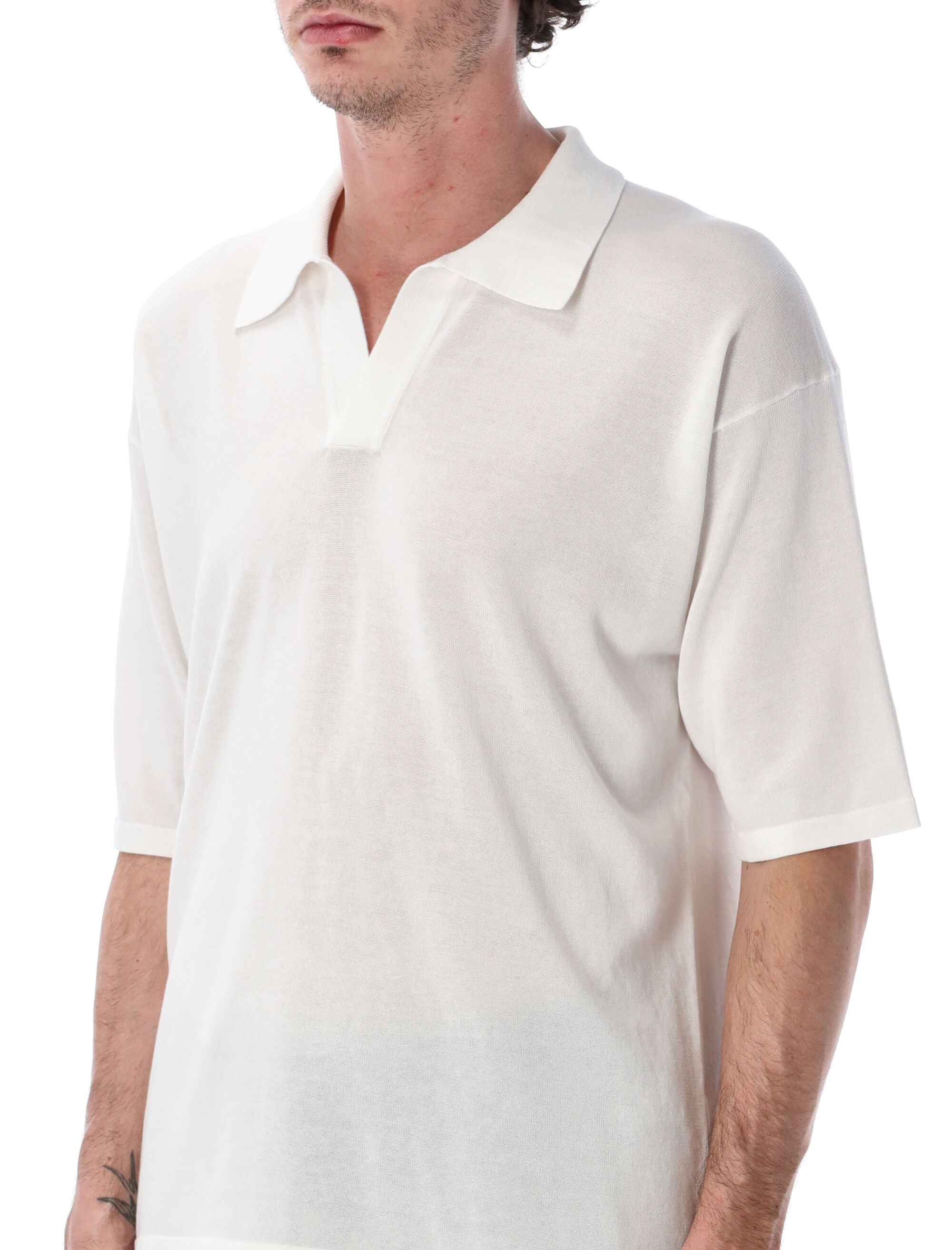 Roberto Collina Cotton Crêpe Polo White T-shirt