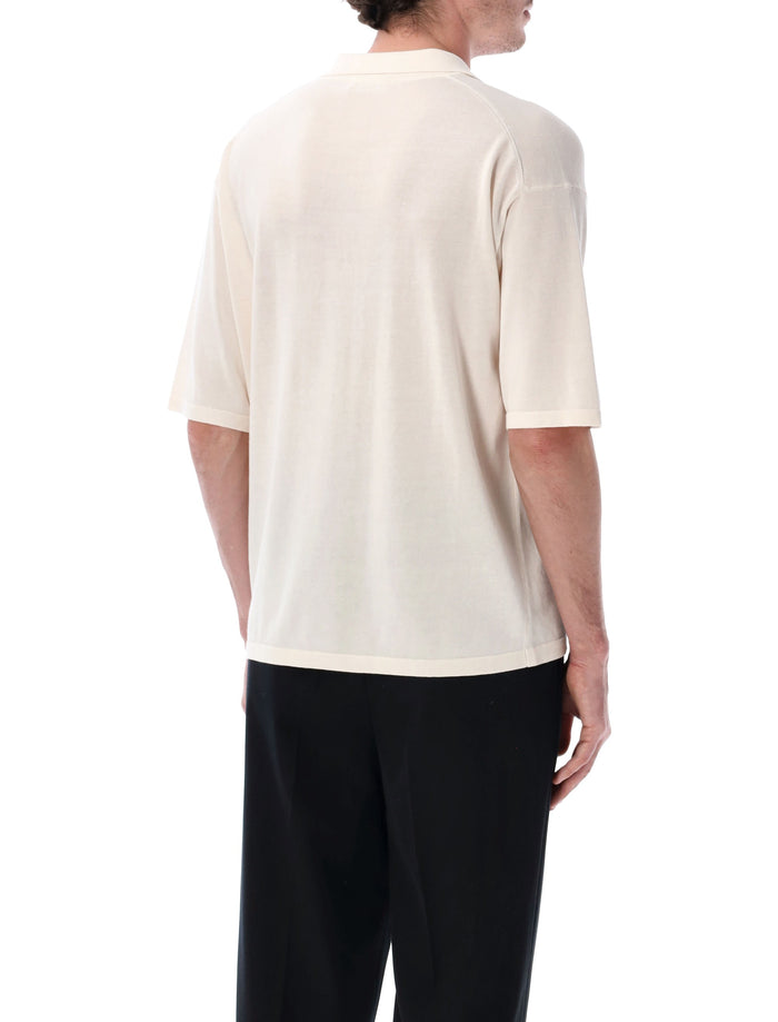 Roberto Collina Cotton Crêpe Polo Ecru T-shirt