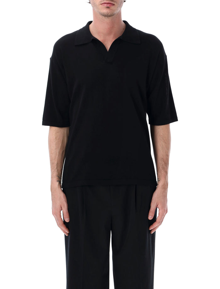 Roberto Collina Cotton Crêpe Polo Black T-shirt