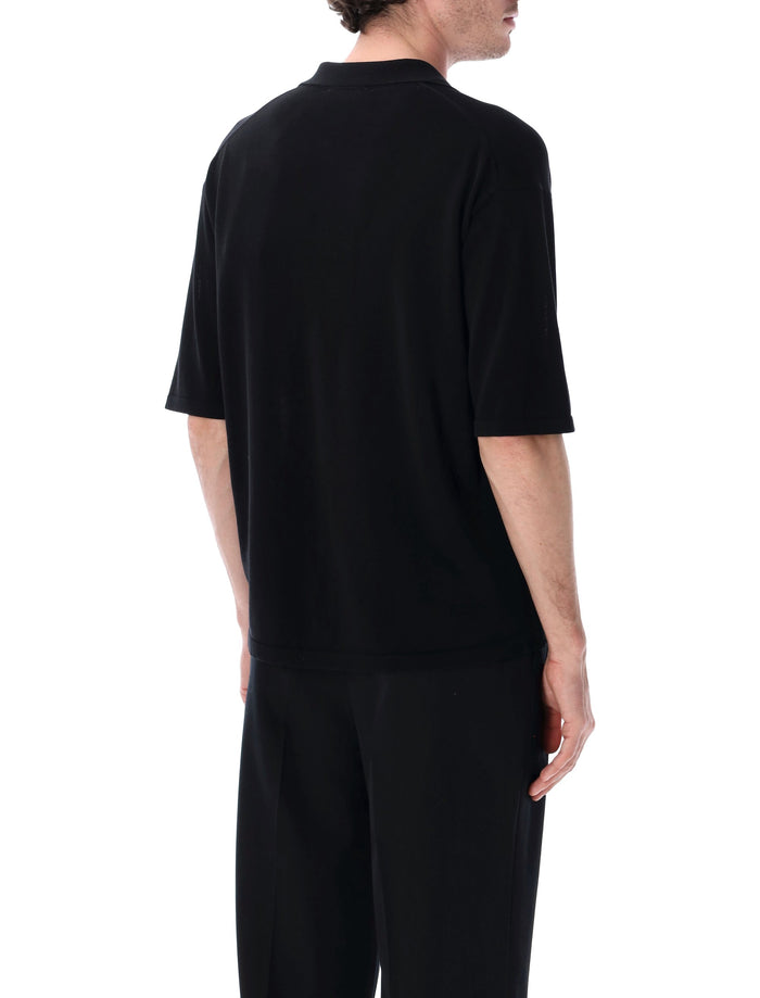 Roberto Collina Cotton Crêpe Polo Black T-shirt