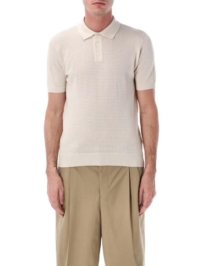 Roberto Collina mesh cotton polo Ecru T-shirt