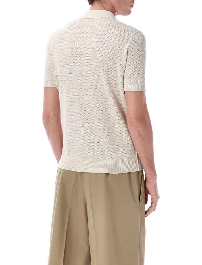 Roberto Collina mesh cotton polo Ecru T-shirt
