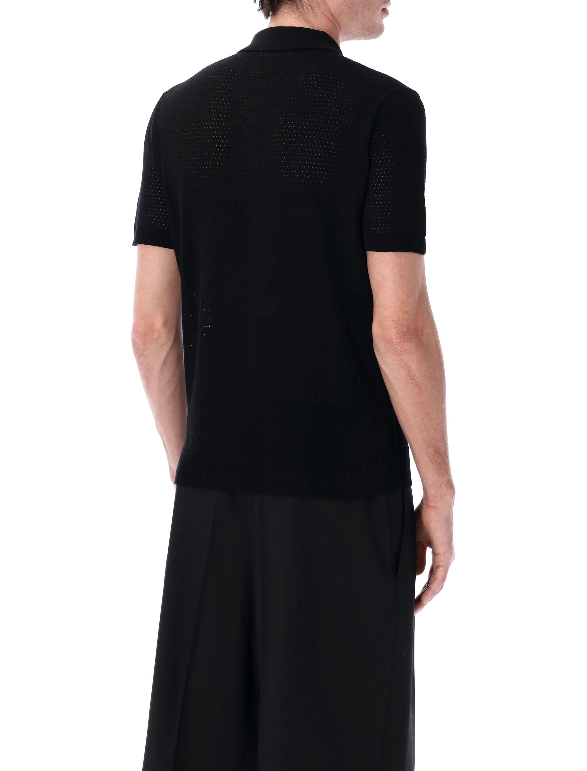 Roberto Collina mesh cotton polo Black T-shirt