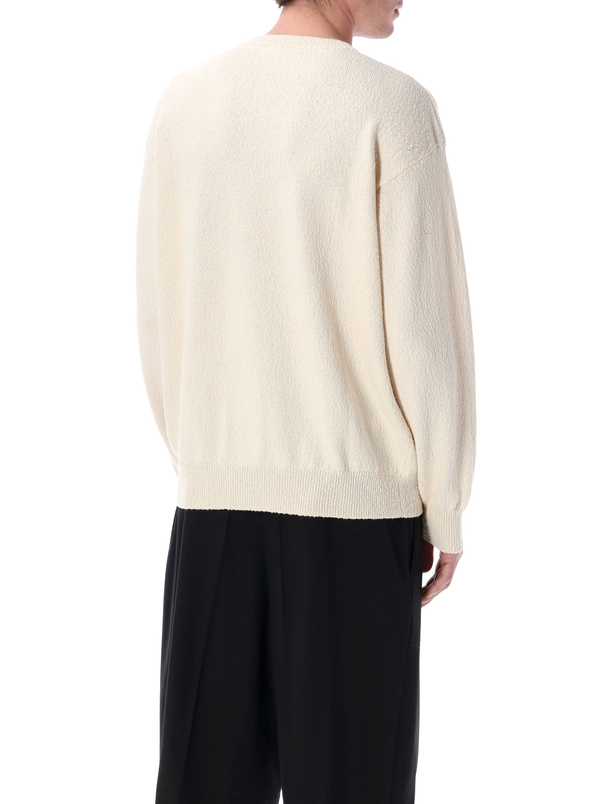 Roberto Collina irregular texture crewneck sweater Ecru Cotton
