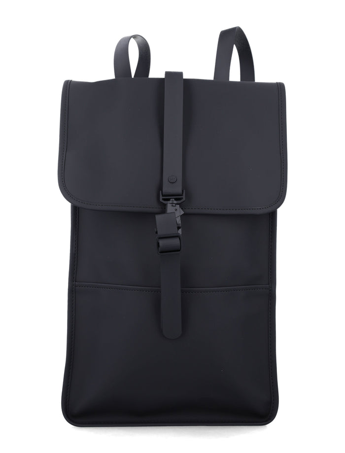 Rains Waterproof Backpack with Laptop Pocket Black Polyester Coating