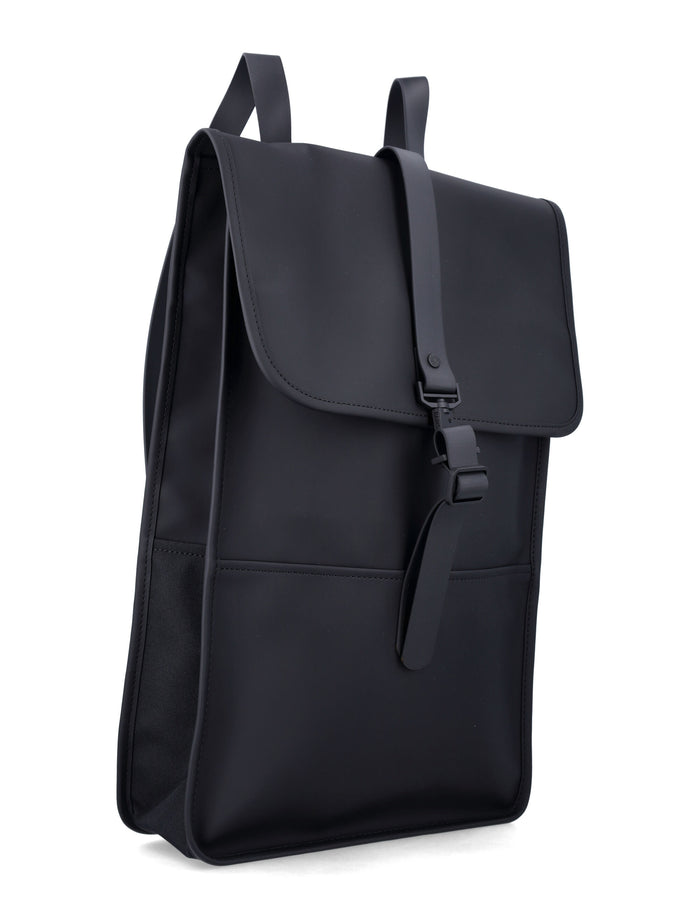 Rains Waterproof Backpack with Laptop Pocket Black Polyester Coating