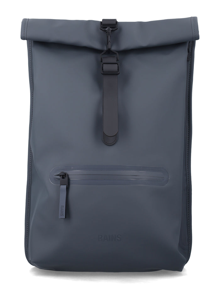 Rains Rolltop Waterproof Backpack Dark Grey Polyester Coating