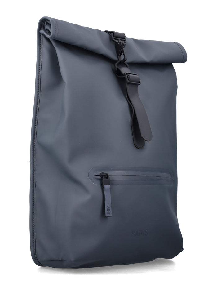 Rains Rolltop Waterproof Backpack Dark Grey Polyester Coating
