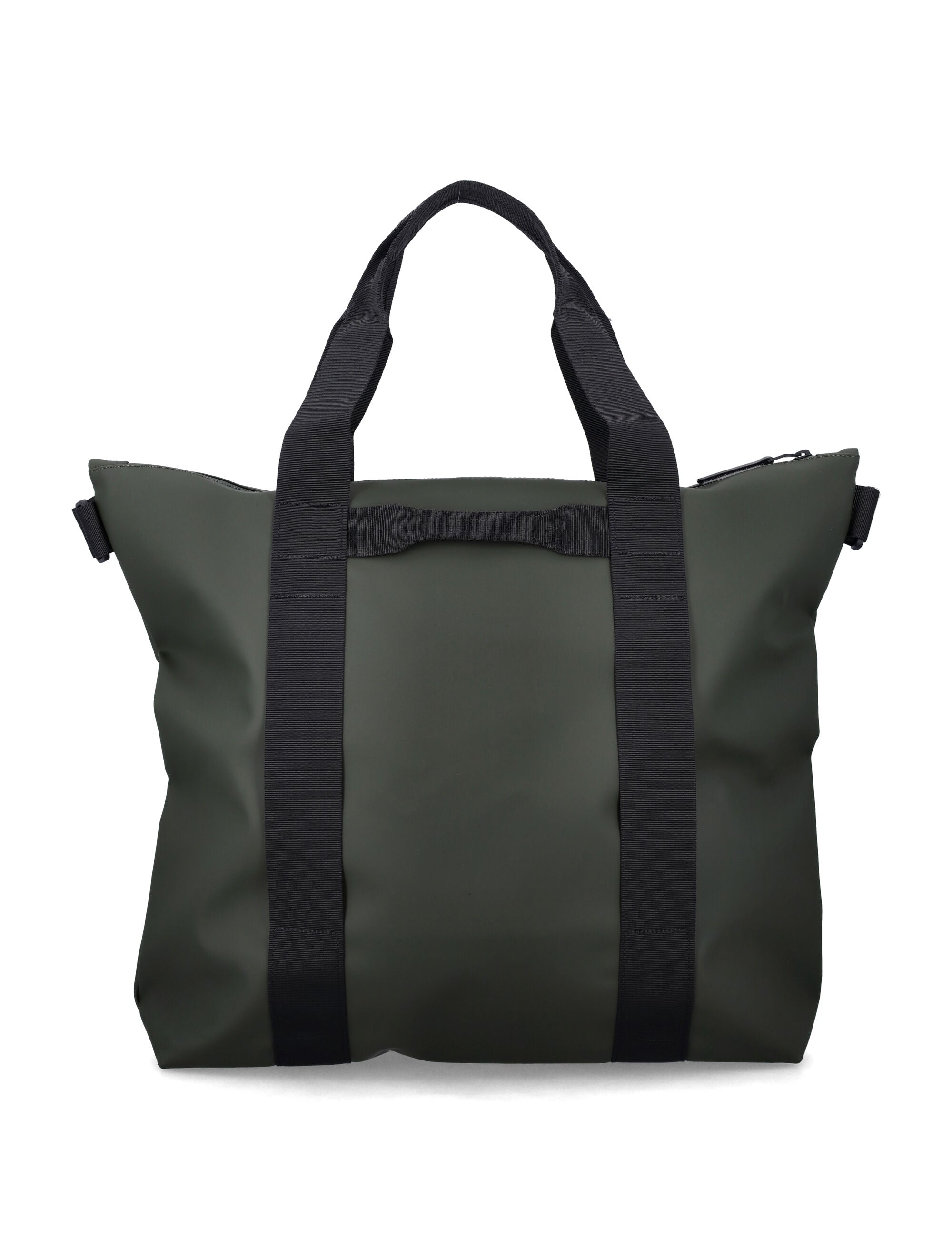 Rains Black Waterproof Tote Bag Green Polyester Coating