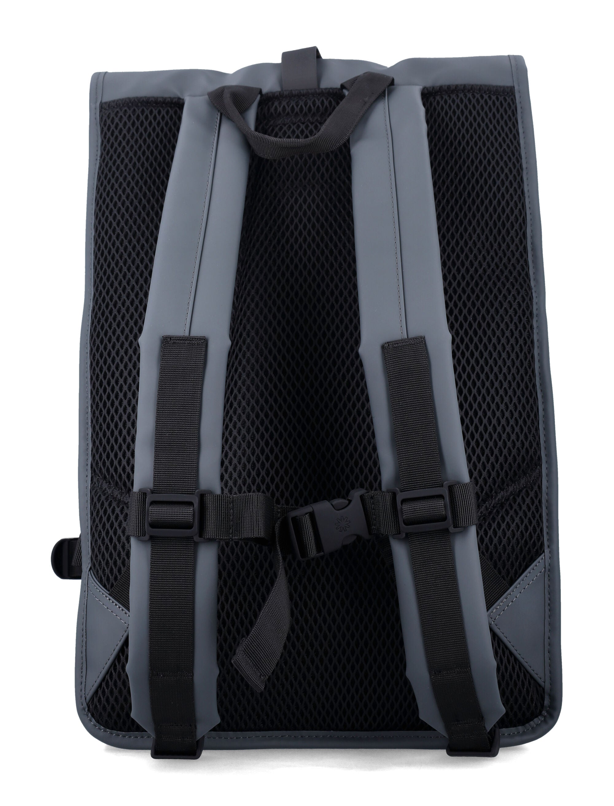 Rains Rolltop Large Waterproof Backpack with Laptop Pocket Dark Grey Polyester Coating