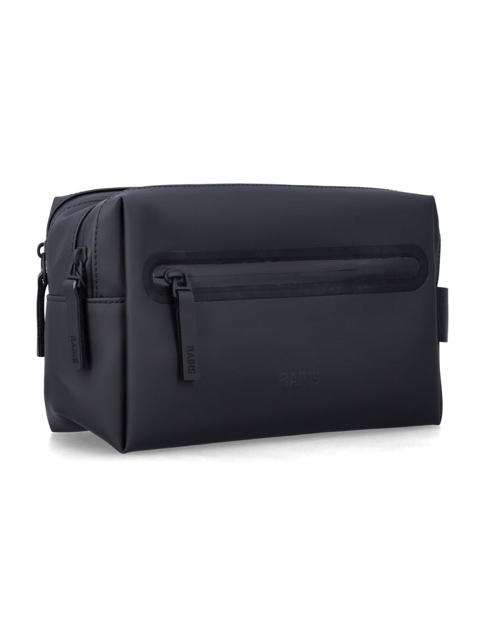 Rains 2 Zip Waterproof Wash bag Black Polyester Pouch