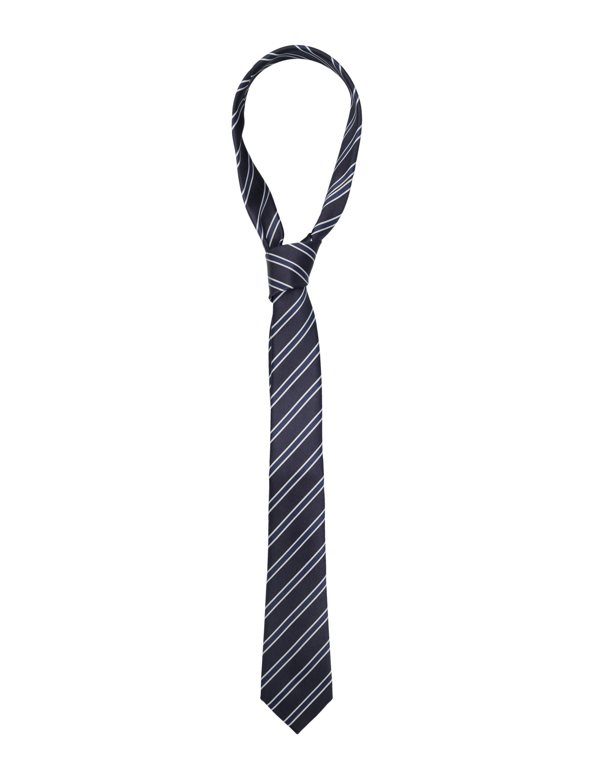 Tom Ford Striped Silk Tie Black Blue Mulberry Lining