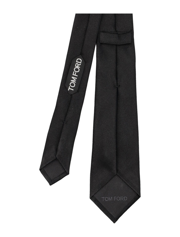 Tom Ford classic black silk tie Mulberry Lining